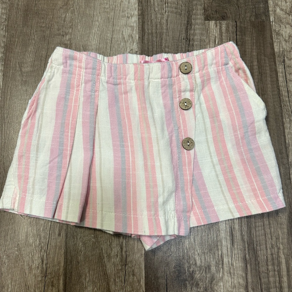 Girls Pink with‎ Stripes Skorts, Size 7/8